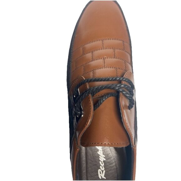 Recyphi‎ Men\'s Size 10.5 Derby Lace-Up Brown and Black Oxfords Gatsby Rockabilly main image 5